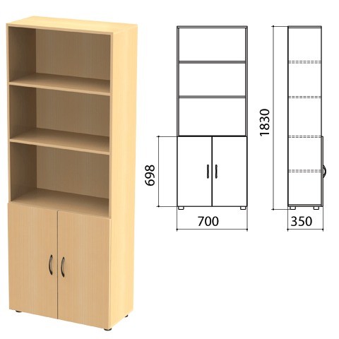 Шкаф полузакрытый "Канц", 700х350х1830 мм, цвет бук невский (КОМПЛЕКТ)